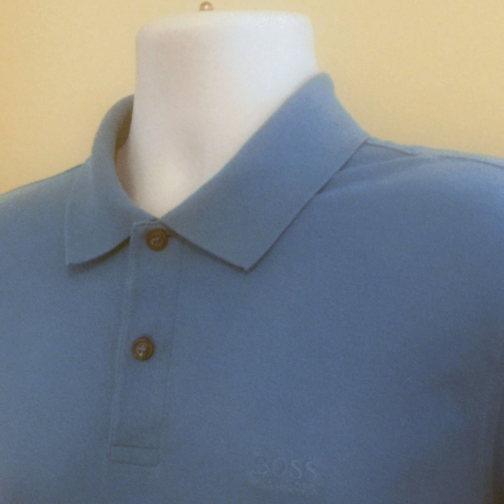 HUGO BOSS Light Blue Short Sleeve Logo Polo